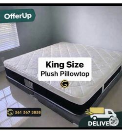 NEW Mattress King Size Plush Pillowtop With Box Spring // Offer  🚚