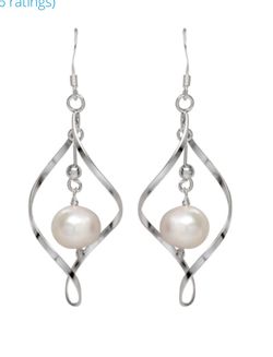 Fresh Water Pearl Dangle Earrings in Sterling Silver