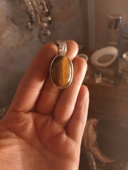 Tiger Eye Pendant Sterling 