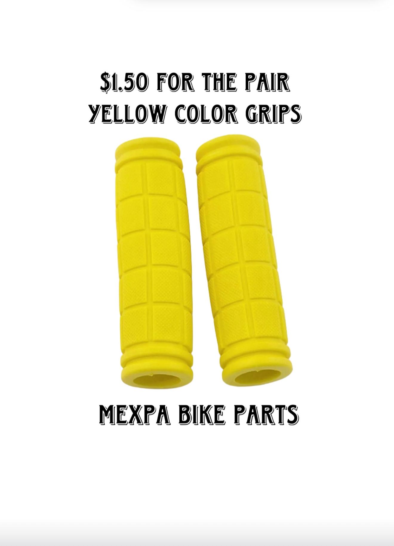 New Grips . Yellow Color For Fixie Bikes , Hybrid Bikes , Mtb. Bmx Bike