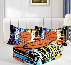 Cartoon Basketball Printed Comforter Set