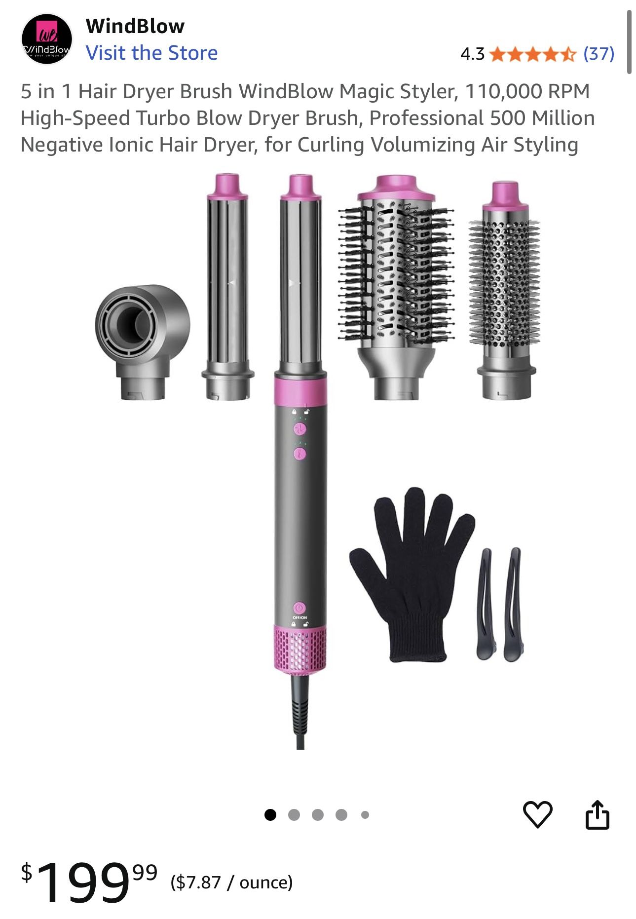 5 In 1 Hair Dryer Brush Windblow Magic Styler