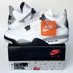 DS Air Jordan 4 Retro OG White Cement size 11 FV5029-100 Grey Black Receipt Nike