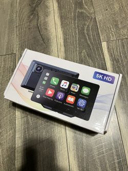 CARABC 9 Inch Carplay Screen for Car Android Auto Screen with 4K Car Recorder 1080p Waterproof Reversing Camera 64G TF Card Two Brackets Car Audio Rec