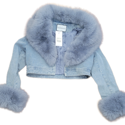 NWT AZALEA WANG Gisele Cropped Denim Jacket XL