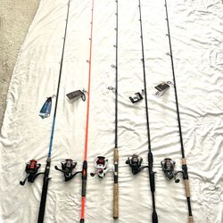 Brand New Never Used With Tags (5)  Medium Action, Fishing Rods, And Reels Combos. I’ll Accept $75 Each. Read Description.