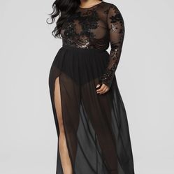 Black Sequin Maxi Dress 