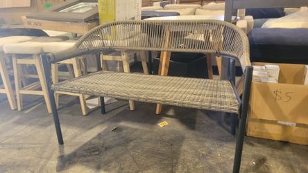 GLigeT Park Bench, All-Weather Terrace Bench, Two-Seat Outdoor Bench, Balcony, Terrace, Backyard Outdoor Furniture Set (Size: Bench) $55