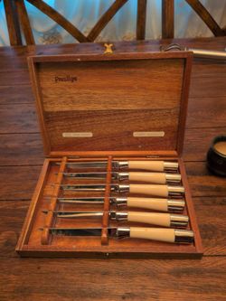 Prestige brick steak knife set of six Ivory handles