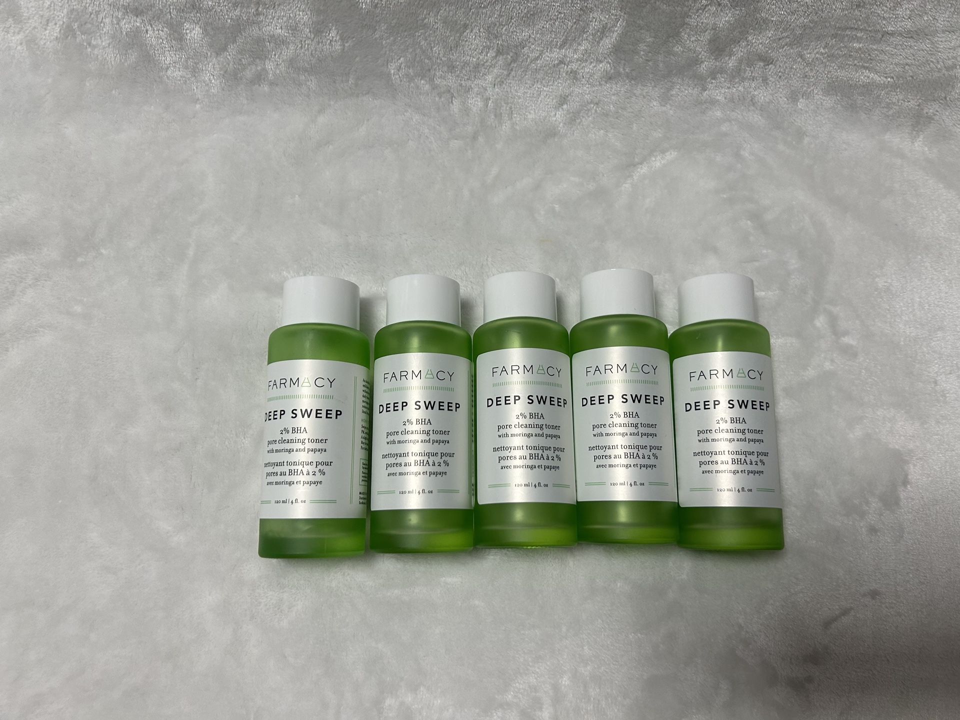 5 EMPTY Farmacy 4 oz green thick glass bottles with lids
