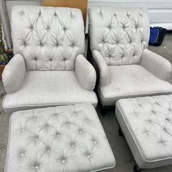 Pier 1 Chair And Ottoman X2