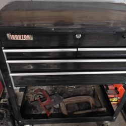 Rolling Tool Box Chest With Hand Tools Construction Carpenter 