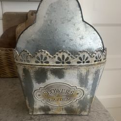 Galvanized Wall Planter $12