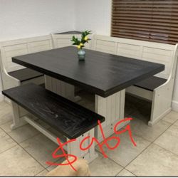 Solid Wood Dining Nook Other Colors Available 