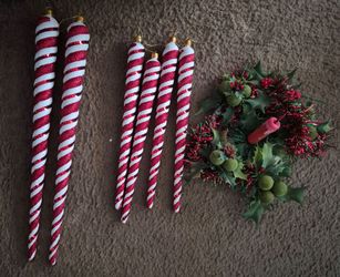 Christmas icicles and decoration candle