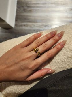 Adjustable Heart Shape Rings 18k Gold Plated .