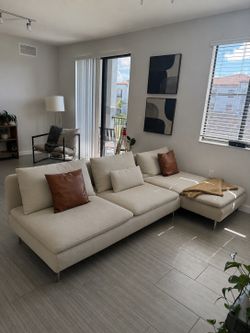 Light Beige Soderhamn Sofa with Chaise