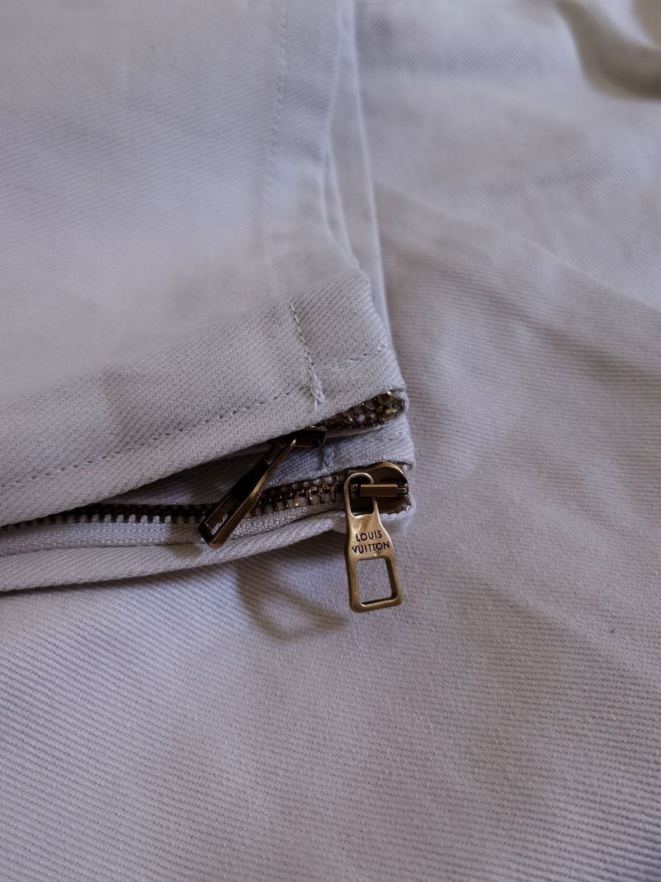 Louis Vuitton Monogram Workwear Denim Carpenter Pants, White, 34