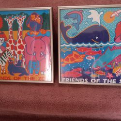 Hillary Vermont Pet Designs for Humans 'Friends Of The Sea' and 'Friends Of The Zoo 3' wall decor 