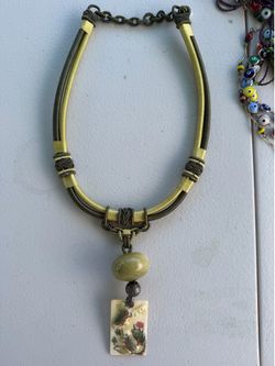 Vintage Boho Resin Pendant