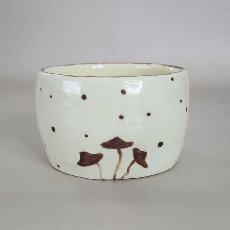 Handmade Ceramic Succulent Planter - Mushroom Design - New