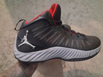 Jordan Super Fly Mens Shoes 12 Black Red White Basketball Shoes
