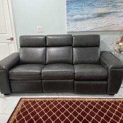Real Leather 3 seater wall recliner sofa