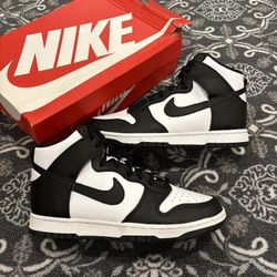 Size 9.5 - Nike Dunk High Panda Black White W