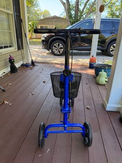 Blue handicap scooter