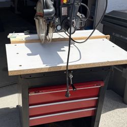 Craftsman 12” Radial Arm Saw and extras.