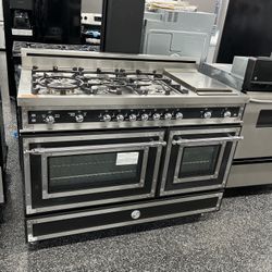 Bertazzoni Heritage Series Matte Black 48” Range Gas 