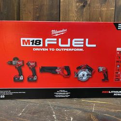 Milwaukee M18 Fuel 5 Tool Combo Kit New 
