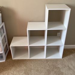 White Shelf For 6 Boxes