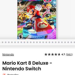 MARIO KART DELUXE 8 FOR NINTENDO SWITCH