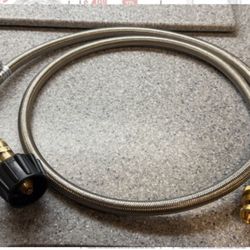 6’  Braided, Stainless Steel Propane Hose With Propane Connections