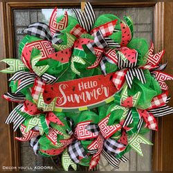 Hello Summer Watermelon Wreath 
