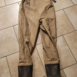White River Fly Shop Fishing Waders Three Forks Lug Boots Sole Tan Size 12