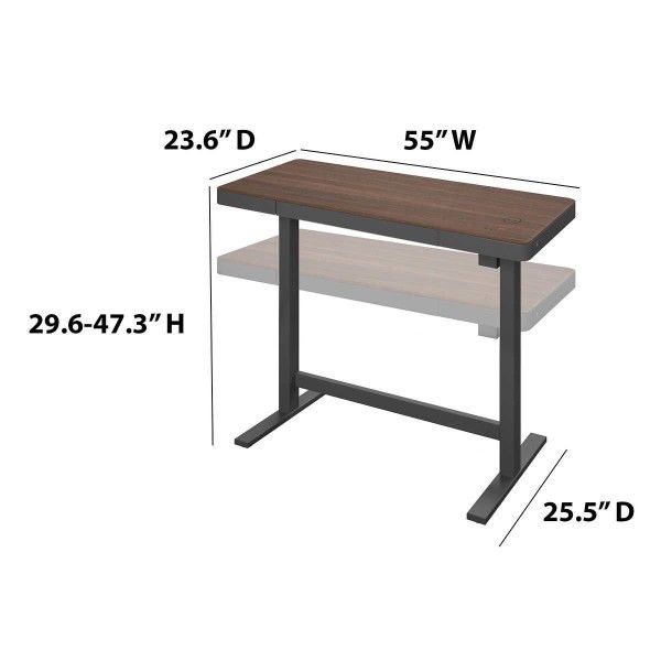 New model Tresanti Rene 55 Adjustable Height Desk No Glass