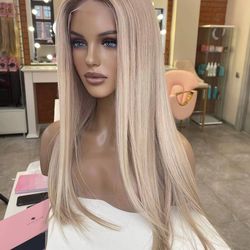 Blonde balayage human hair lace frontal wig 13x6