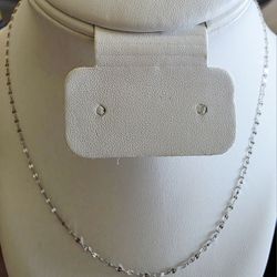 🪷18k White Gold Mirror Chain- Size 18