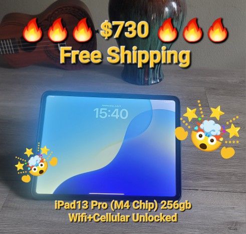 iPad13 Pro (M4 Chip) 256gb Wifi+Cellular Unlocked