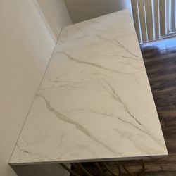 Faux Marble Fold Dinner Dining Table 