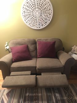 TWO RECLINING COUCHES - Loveseat at Sofa