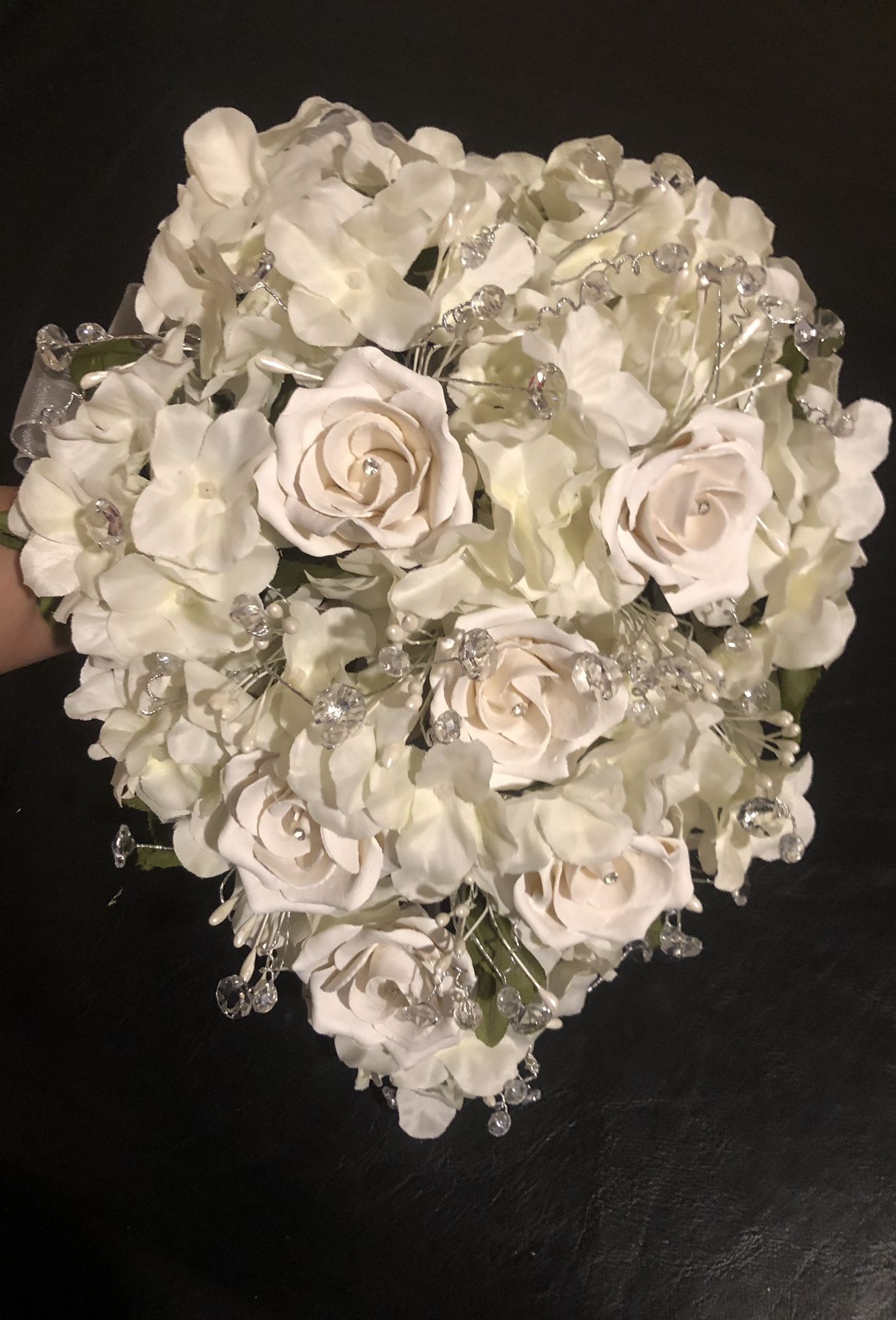Wedding/Quinceanera Faux Flower Bouquet With Faux Jewels 