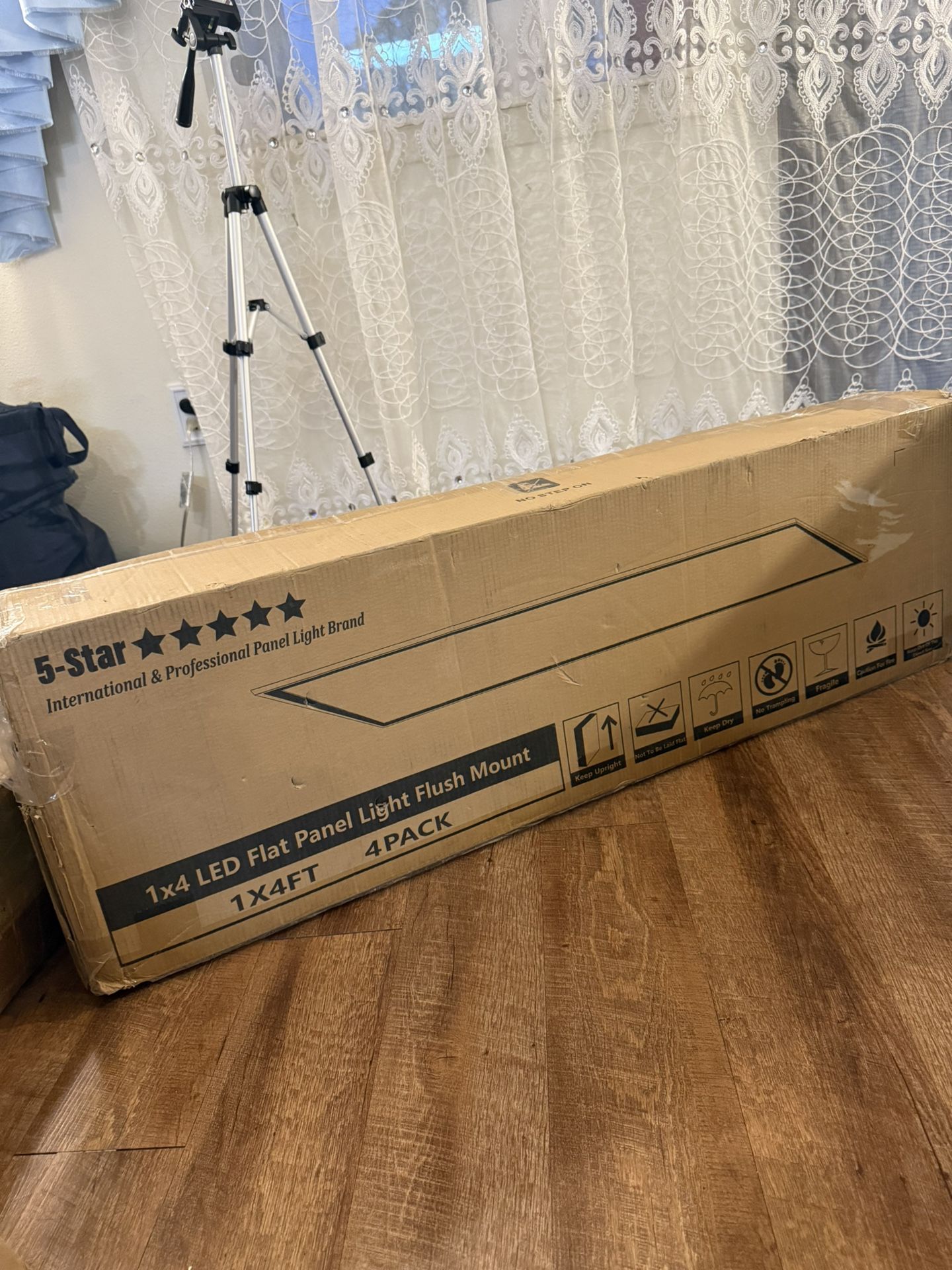 4PACK 1x4 LED Flat Panel Light Surface Mount, 3000/4000/5000k