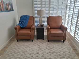 PAIR OF ALMOST NEW LEATHER RECLINERS