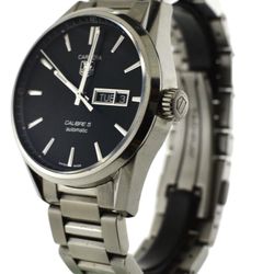 TAG Heuer Carrera Calibre 5 Black Dial 41mm Automatic Watch stainless Bracletet