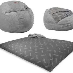 CordaRoy's Chenille Convertible Bean Bag Chair Bed QUEEN