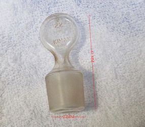 Apothecary KIMAX 22 Glass Stopper Clear  61 mm high
