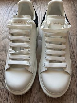 Alexander McQueen Oversized Sneakers – White Leather / Black Suede Heel – Men’s Size 9